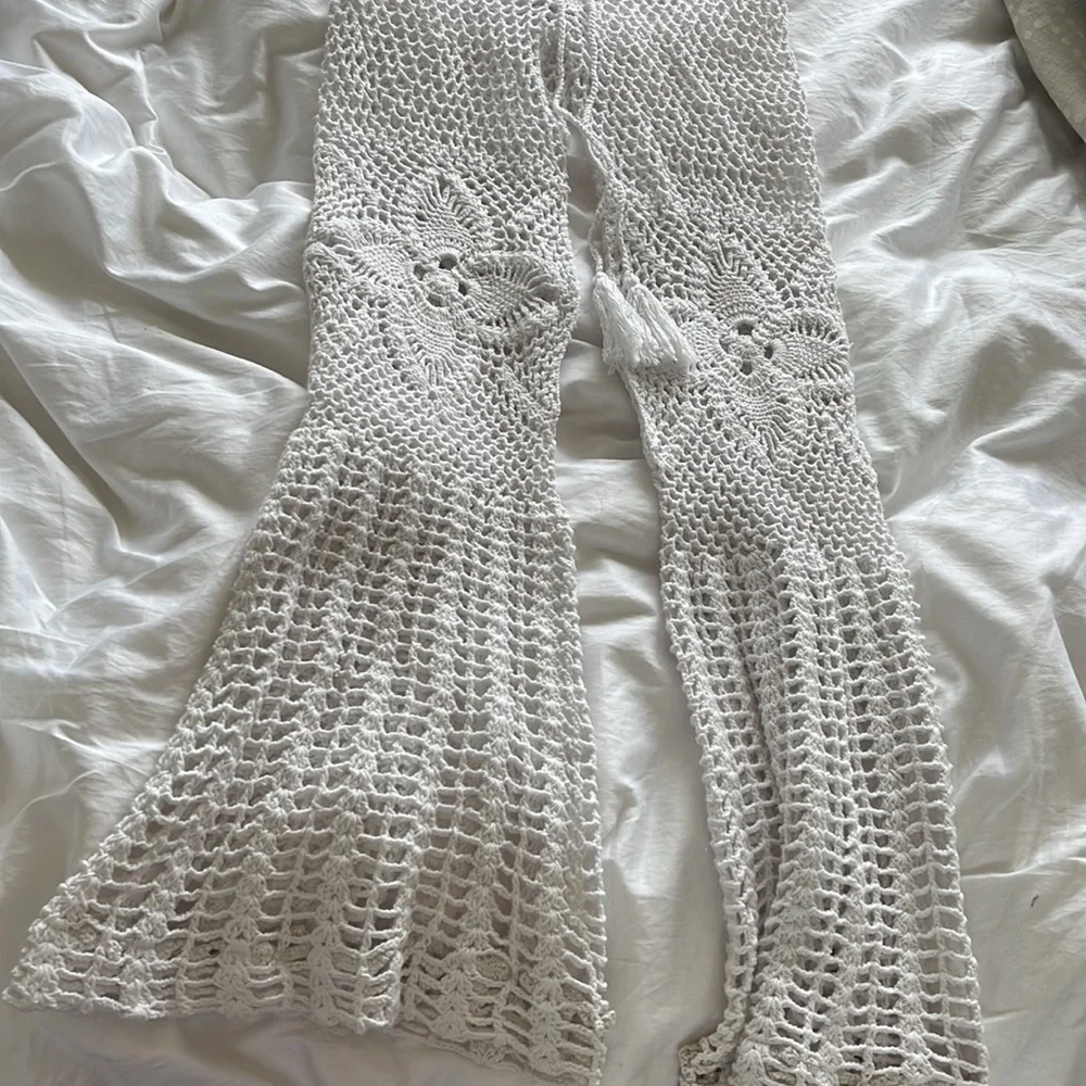 Andi Bagus - Crochet White Pants - Wide Leg - Picture 6 of 8